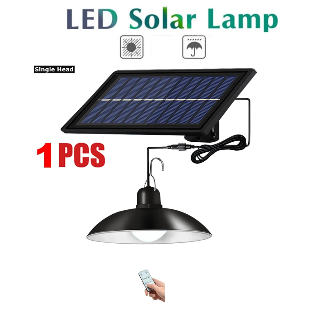 

remote 30 led 2 head Retro Lampshade Solar Emergency Lamp Outdoor Waterproof Wall Light 50W Yard Pathway Solar Chandelier Light