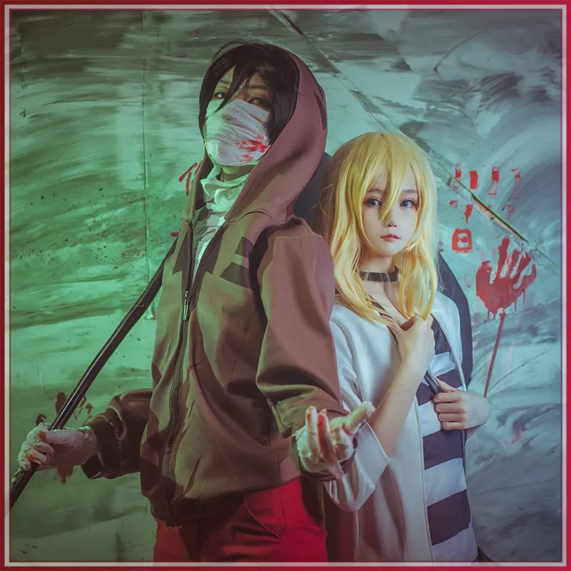 

Angels of Death Isaac Foster Zack Cosplay Anime Costume Top Pants Bandages Full Sets