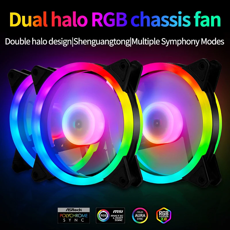 120mm Case Fan Computer Cooling Cooler Fans 3PIN Colorful Radiator for Chassis 12cm Ventilador Accessories | Компьютеры и офис