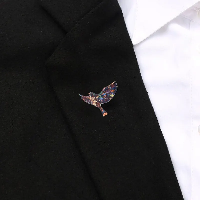 

Fashion Women's Vintage Acrylic Bird Brooch Lapel Needle Cloth Brooch Accessories Christmas Gift Jewelry