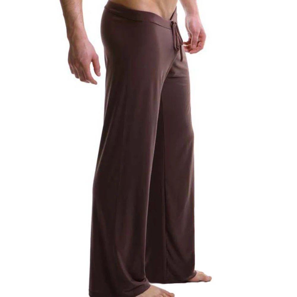 Повседневная мужская однотонная Домашняя одежда на завязках штаны для йоги