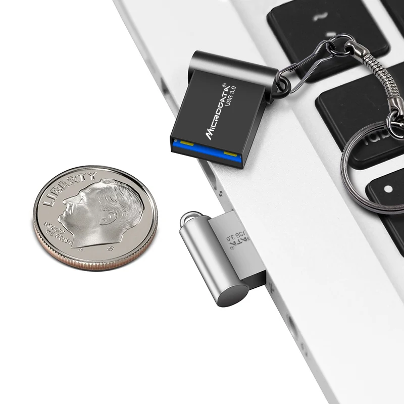 

Mini Flash Drive Metal Pendrive Waterproof Pendrive Flash Memory Stick with key Chian