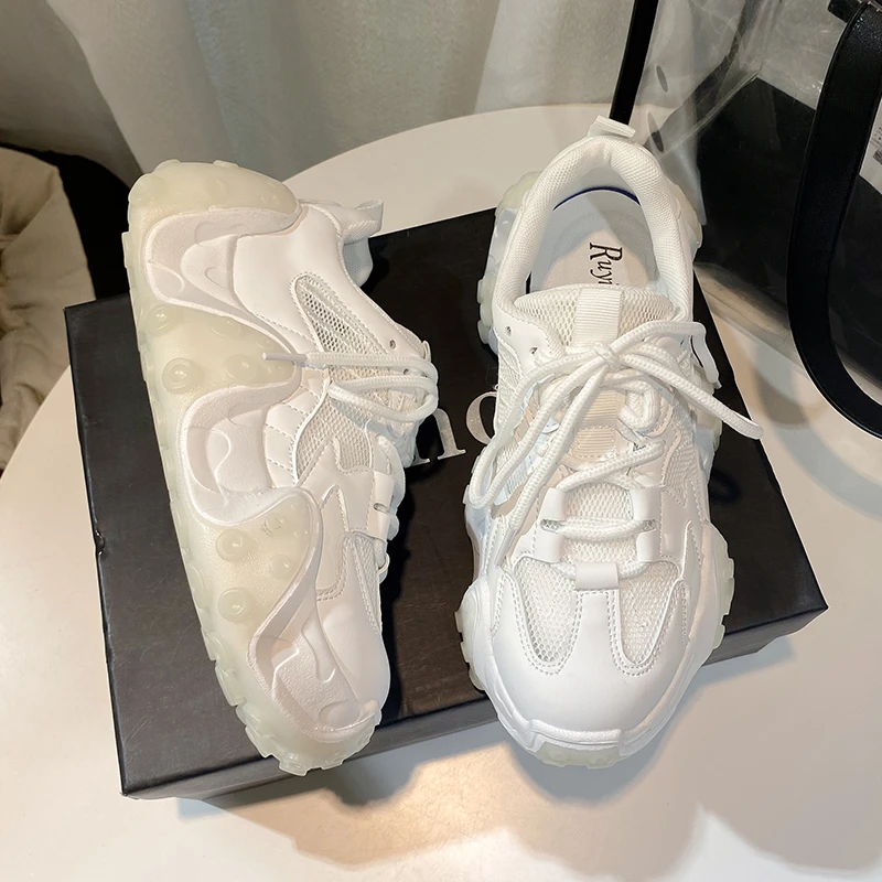 

Octopus Luminous Summer Shoes Breathable Mesh Increased Thick Bottom Shoes Dad Casual Shoes Female Student Movement