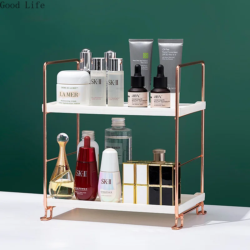 Настольная полка стойка для хранения косметики кованое железо общежития