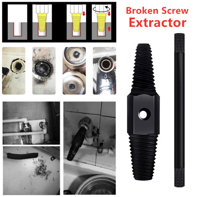 

Screw Extractor Double Head Remover Tools 1/2 3/4 inch Damaged Wire Screw Extractor Triangle Valve Broken Screw Removal Tool