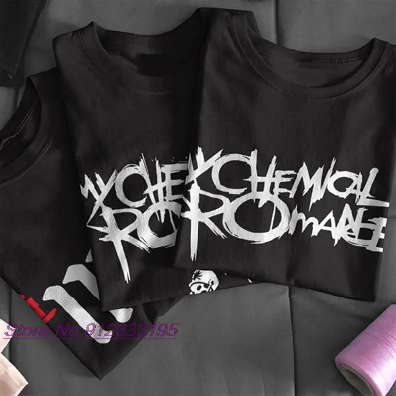 Футболка с надписью My Chemical Romance удобные мужские футболки в стиле панк коротким