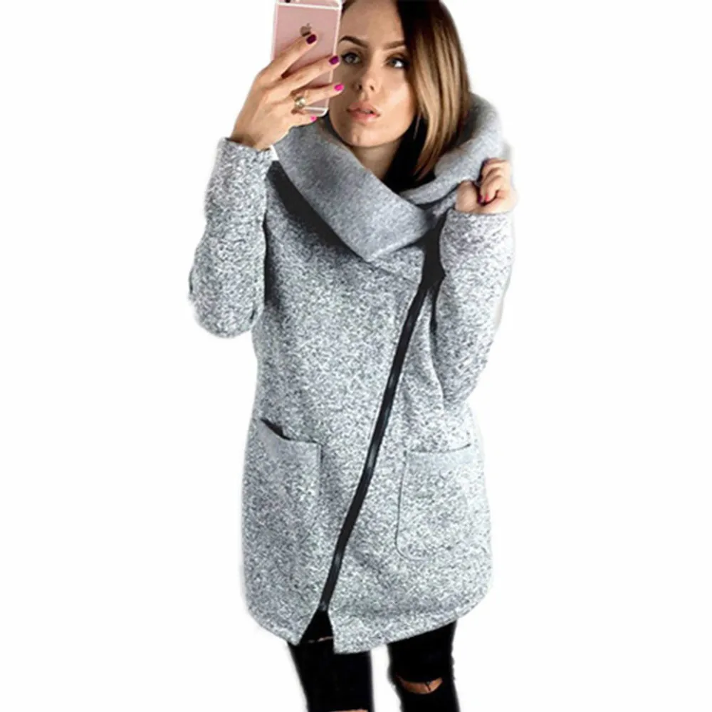 Модные женские осенне зимние толстовки флисовые теплые на молнии пальто с