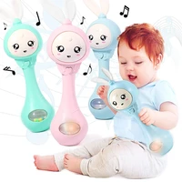 toneek baby musical rattle and teethers sing rabbit baby toy with 6 classic songs and light for toddlers infant