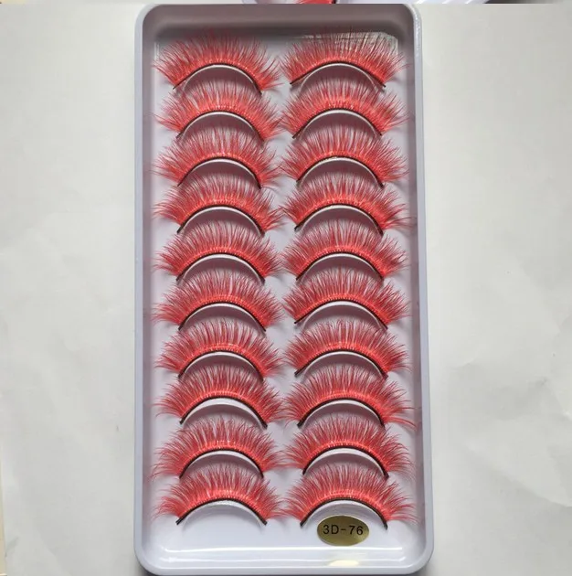 Накладные ресницы норкового цвета 10 пар объемные с красным крестом | Красота и
