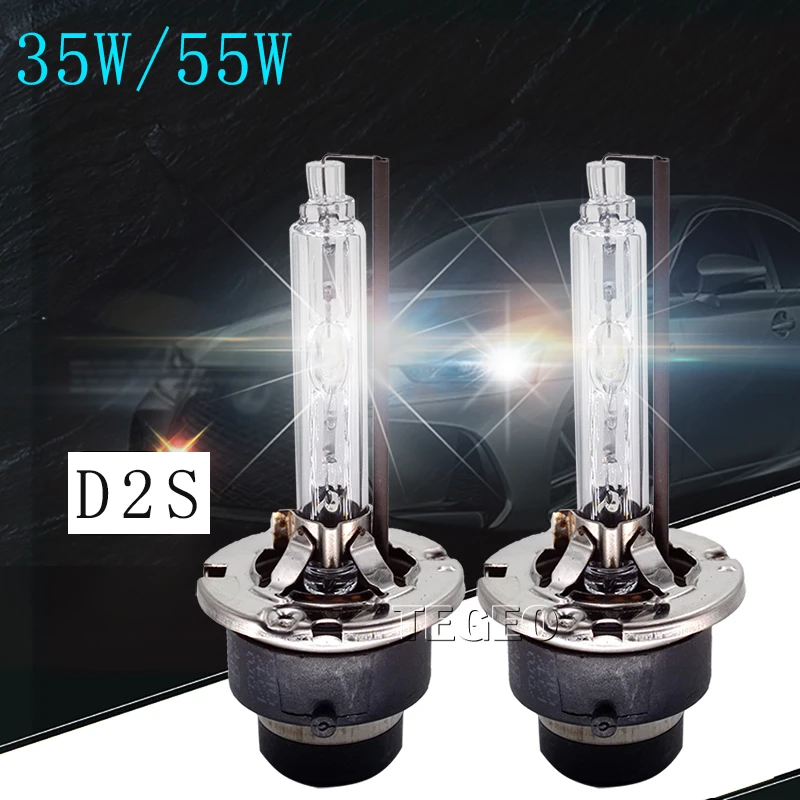 TEGEO 2 шт. оригинальные лампы 35 Вт D2S ксеноновая HID-лампа 6000K OEM 66240 66440 55W 8000K 5000K 4300K D4S -