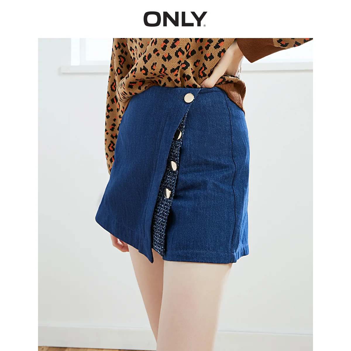 Шорты женские джинсовые трапециевидные с завышенной талией и широкими штанинами