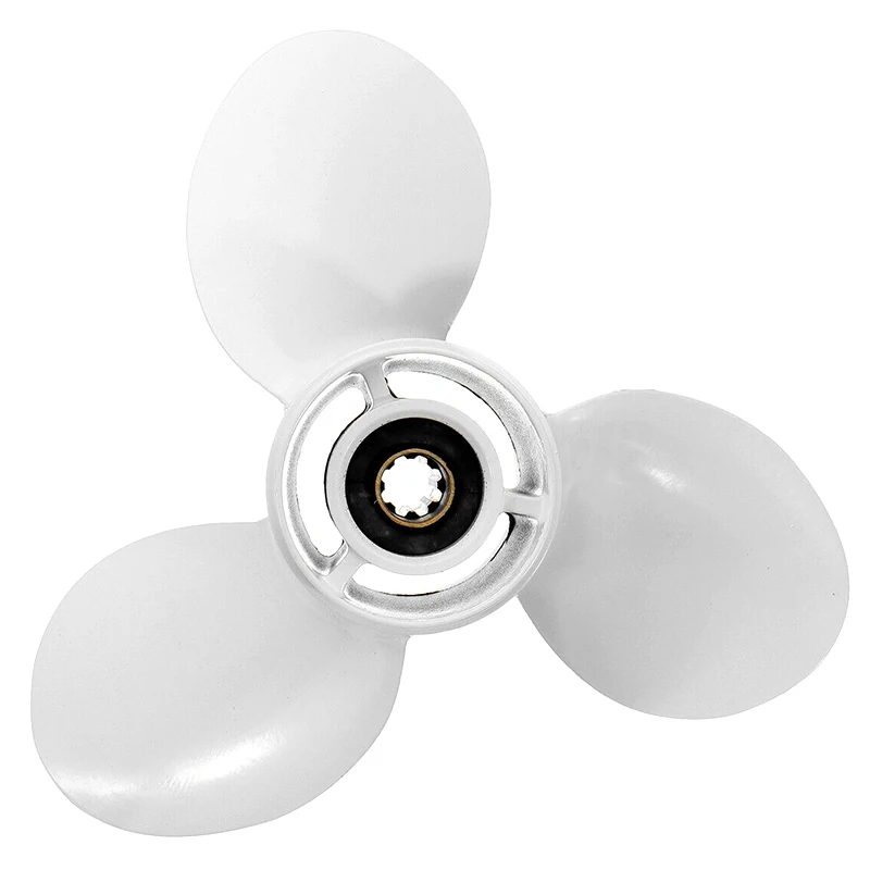 

Outboard Propeller 9 1/4 x 9 3/4 for Yamaha 9.9-15HP 683-45952-00-EL 8 Spline Tooth 3 Blade Marine Propeller