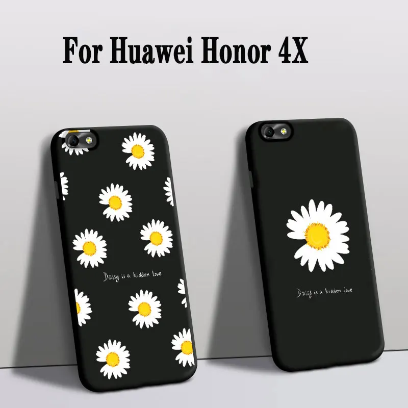 Чехлы для телефонов Huawei Honor 4X мягкий силиконовый чехол с цветочным рисунком розы 4