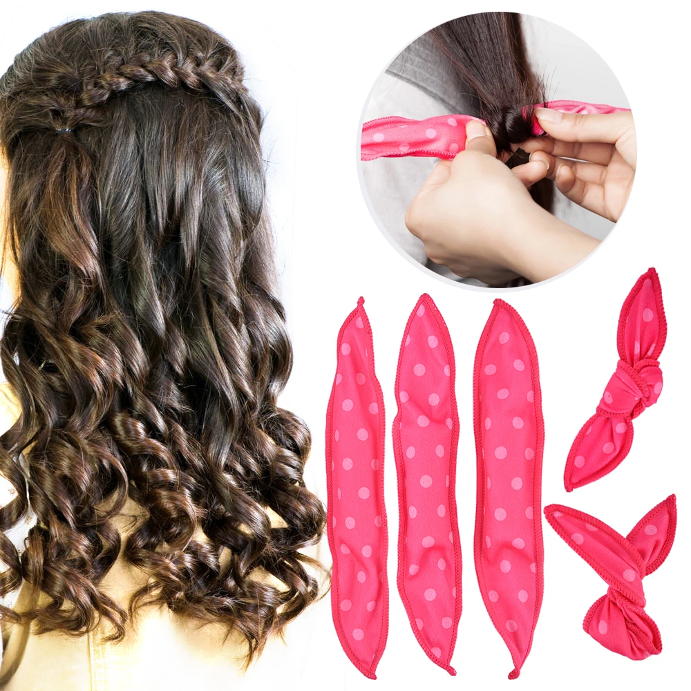 

30Pcs/Bag Soft Hair Curlers Silk Roller Without Heat For Sleep Lazy DIY Ribbon Wavy Curly Salon Styling Tools