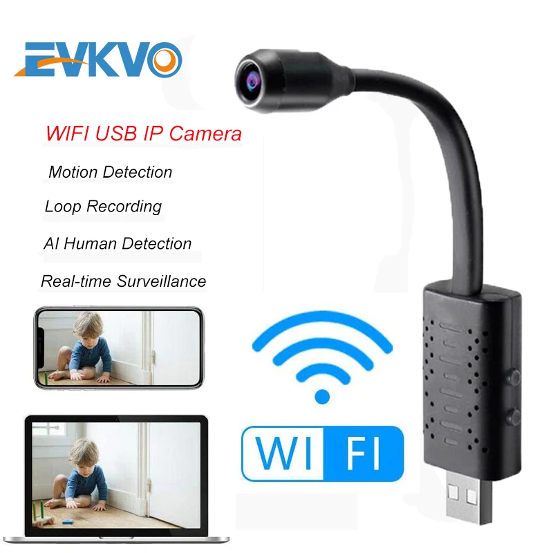 EVKVO HD Смарт мини Wifi USB камера в режиме реального времени ip наблюдения AI