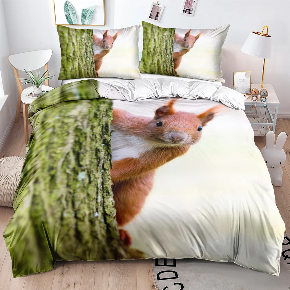 

3D Custom Design Bedding sets Duvet cover set Quilt covers Pillocases Single Double King Sizes Animals Squirrel Home Textiles