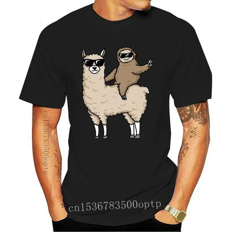 

JCGO Summer Cotton Women TShirts S-5XL Plus Size Short Sleeve Tees Tops Lovely Alpaca Print Casual O-Neck Female T Shirt Tops