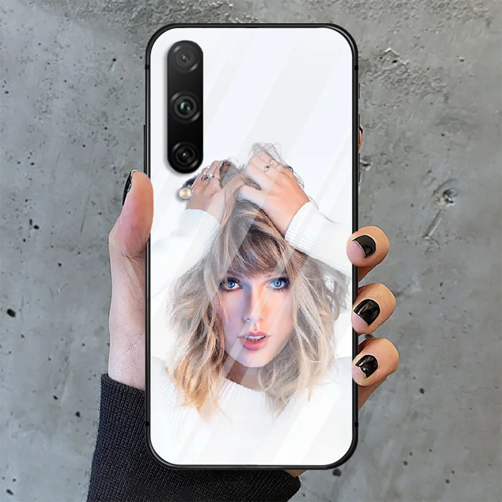 

Singer Swift-Taylor Folklore Phone Tempered Glass Case Cover For huawei honor 7 8 9 10 20 A X S lite i pro Phone case Pretty