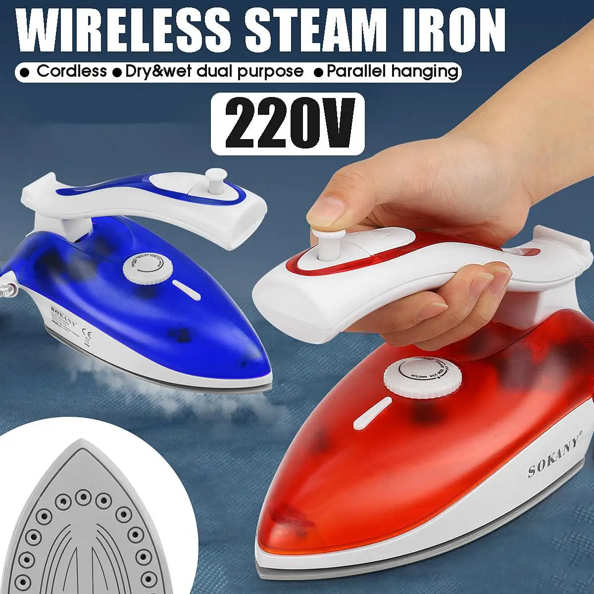 

Portable Electric Iron 1000W Steam Iron 5 Speed Adjustment Clothes Ironing Steamer for Home Travel Spray Generator EU Plug