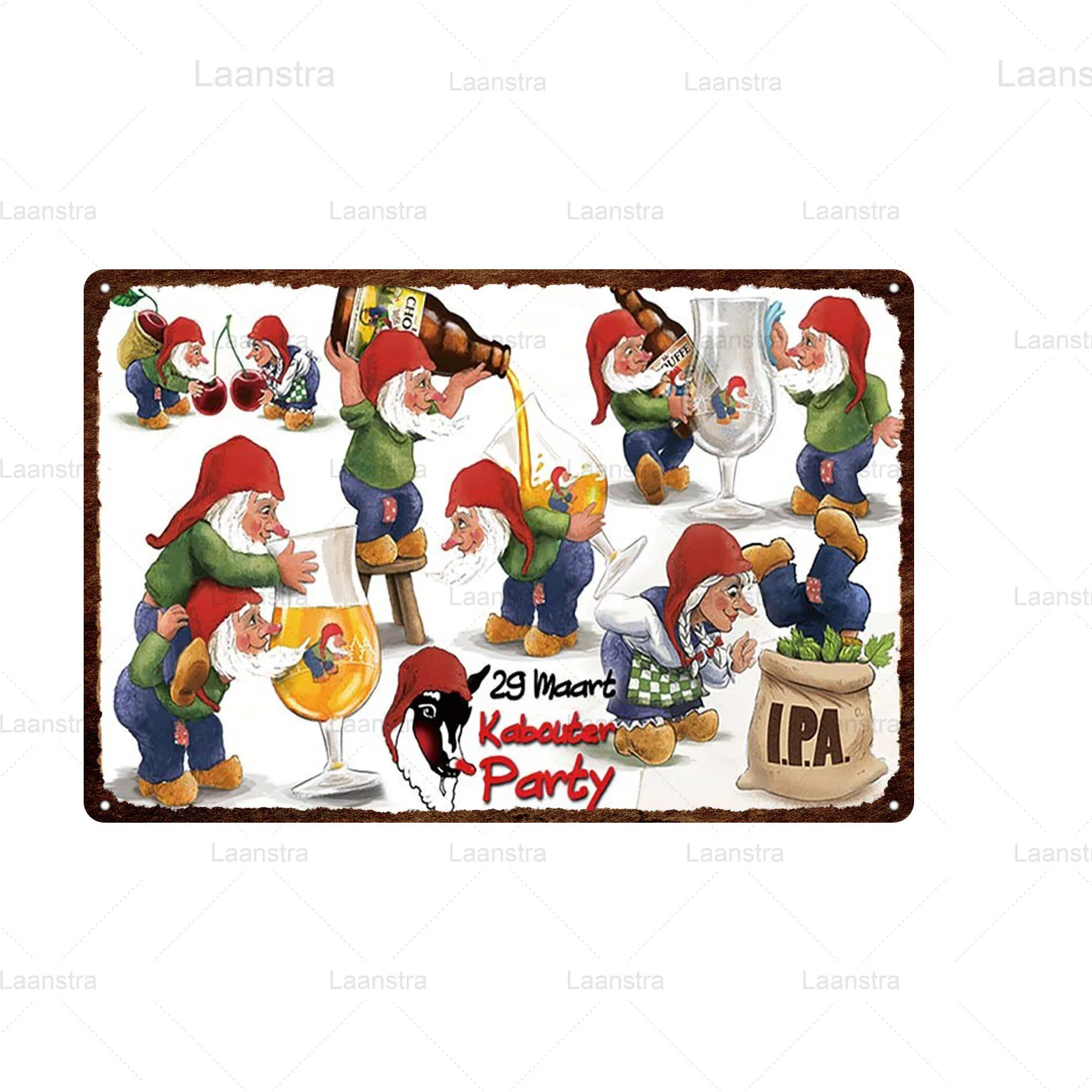 

Tin Sign Metal Painting Beer Classic Cartoon Dwarf Decor For Theme Bar Pub Club Home Kitchen Hotel Restaurant ManCave IronSheet