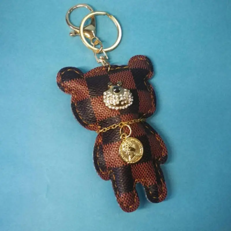 Кожаный медведь брелок для автомобиля мужской и женский должен