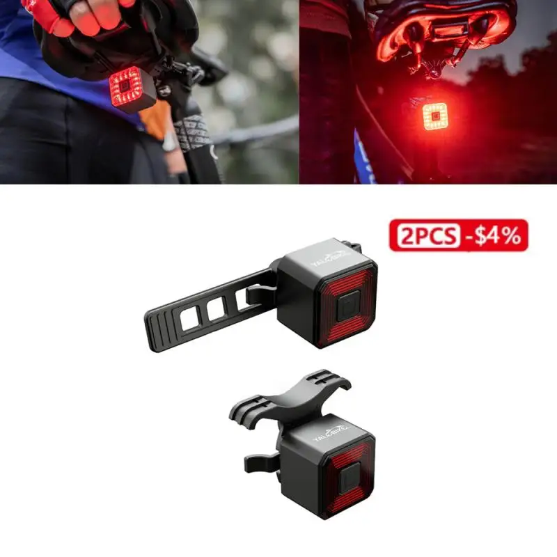 

Светильник задний фонарь, водонепроницаемый Интеллектуальный стоп-сигнал с датчиком, зарядка через Usb, для горных велосипедов, Предупрежде...