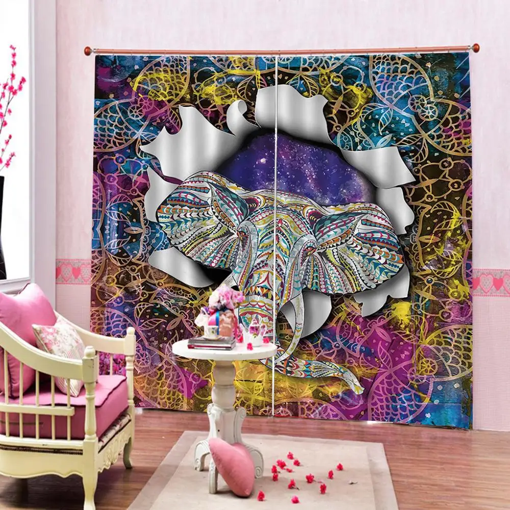 Роскошные стереоскопические затемненные 3D оконные шторы на заказ для гостиной