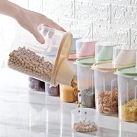 pp food storage box kitchen storage plastic clear container with pour lids bottles jars dried grains tank 1 9l 2 5l food contain