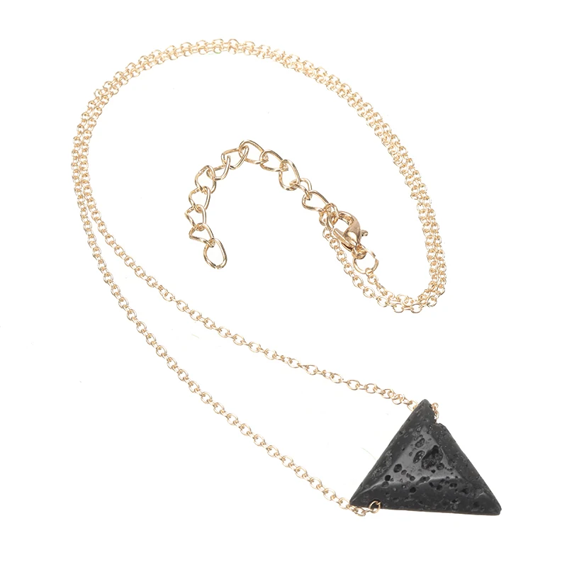 Женское очаровательное треугольное ожерелье с подвеской из лавы модное простое
