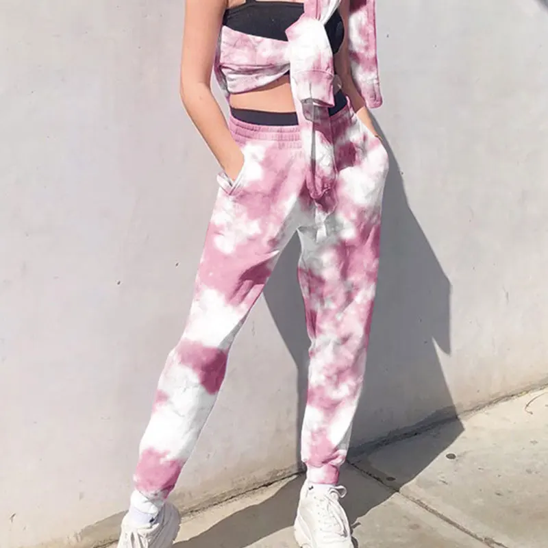 

Спортивные штаны для отдыха женские шаровары с принтом женские брюки с завязкой на весну и осень женские хлопковые брюки с завышенной талие...