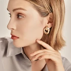 Витые серьги золотого цвета из сплава для женщин, простые геометрические серьги, свадебная бижутерия, модные аксессуары