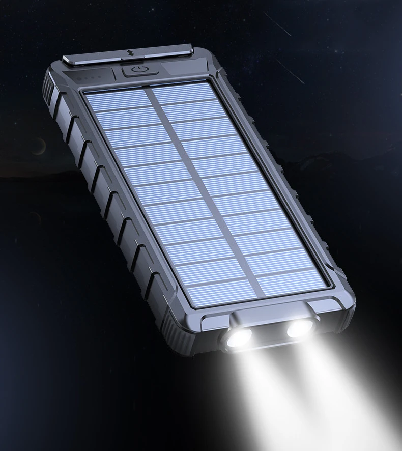 Внешний аккумулятор на солнечной батарее с компасом 20000 мАч 2 USB порта|Внешние