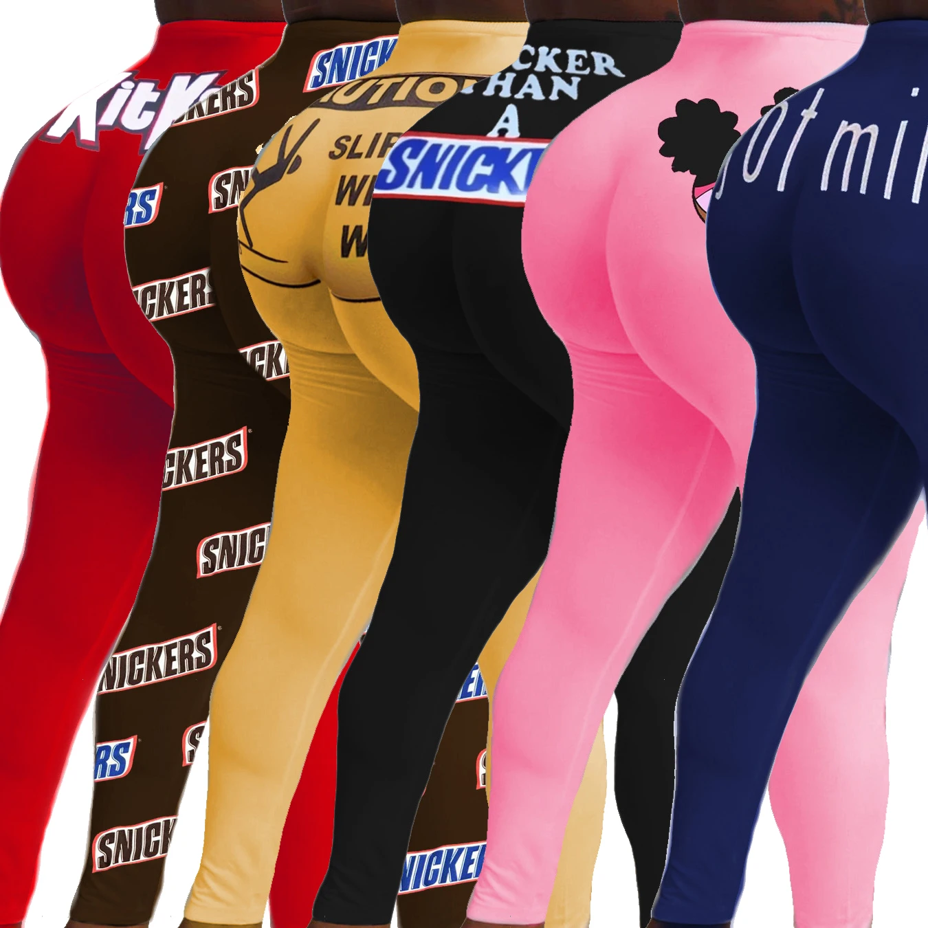 

Women Sexy Multicolor Leggings High Waist Joggers Elastic Bodycon Cute Trouser Stretch Sweat Pant Sports Club Sweatpants