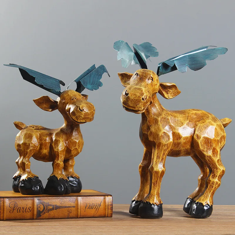 

Smiling Deer Resin Ornaments Creative Ornaments Origami Giraffe Soft Resin Crafts Home Decoration Accessories Modern Decoration