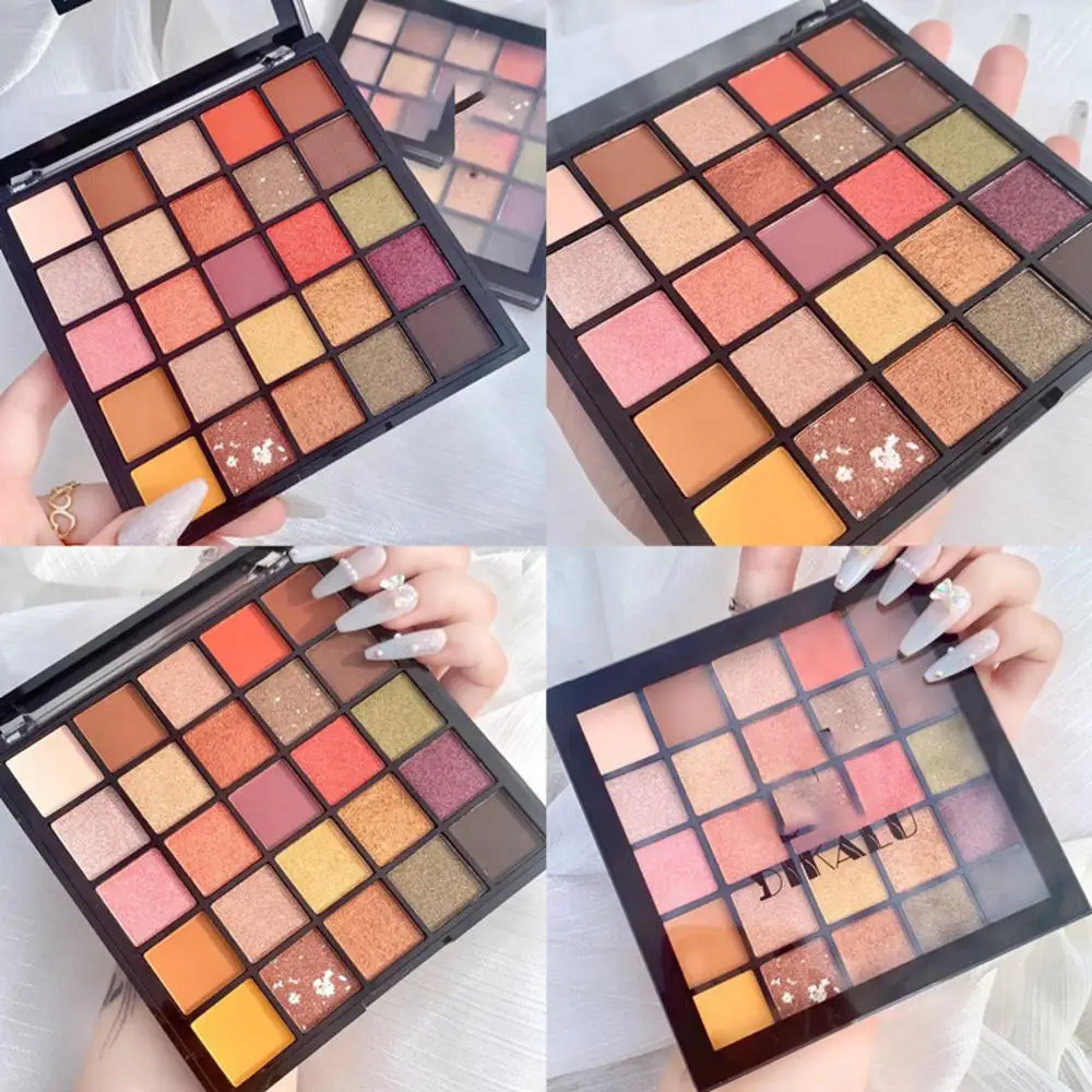 Палитра матовых теней для век 25 цветов блестящие тени стойкие водостойкие поддон