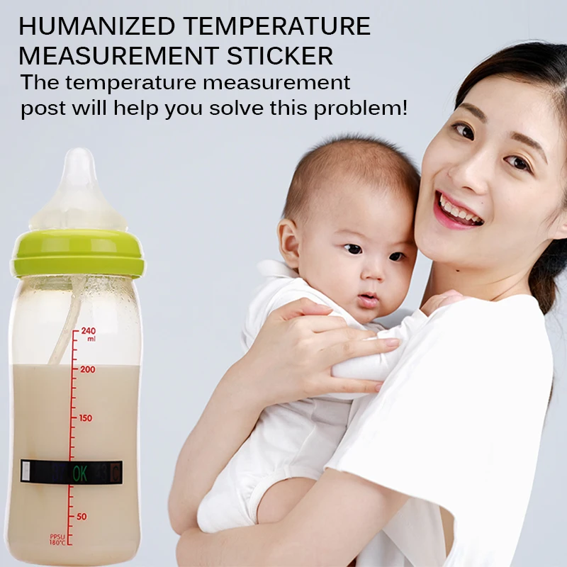 

Infant Baby Milk Bottle Thermometer Kids Milk Bottle Temperature Test Paper Strip Sticker Temperature Measuring Card