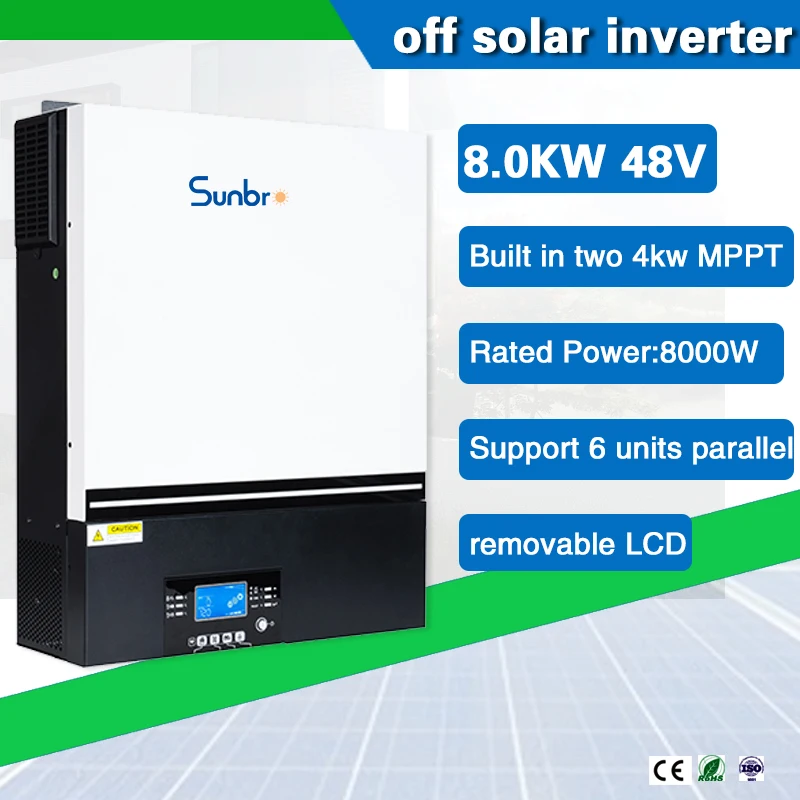 

8KW 48VDC Off Grid Hybrid 120A MPPT Solar Controller Pure Sine Wave Solar Inverter Output 220V Parallel Function
