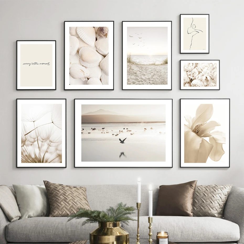 Богемный цветочный рисунок абстрактная эскиз фигуры на холсте картина для