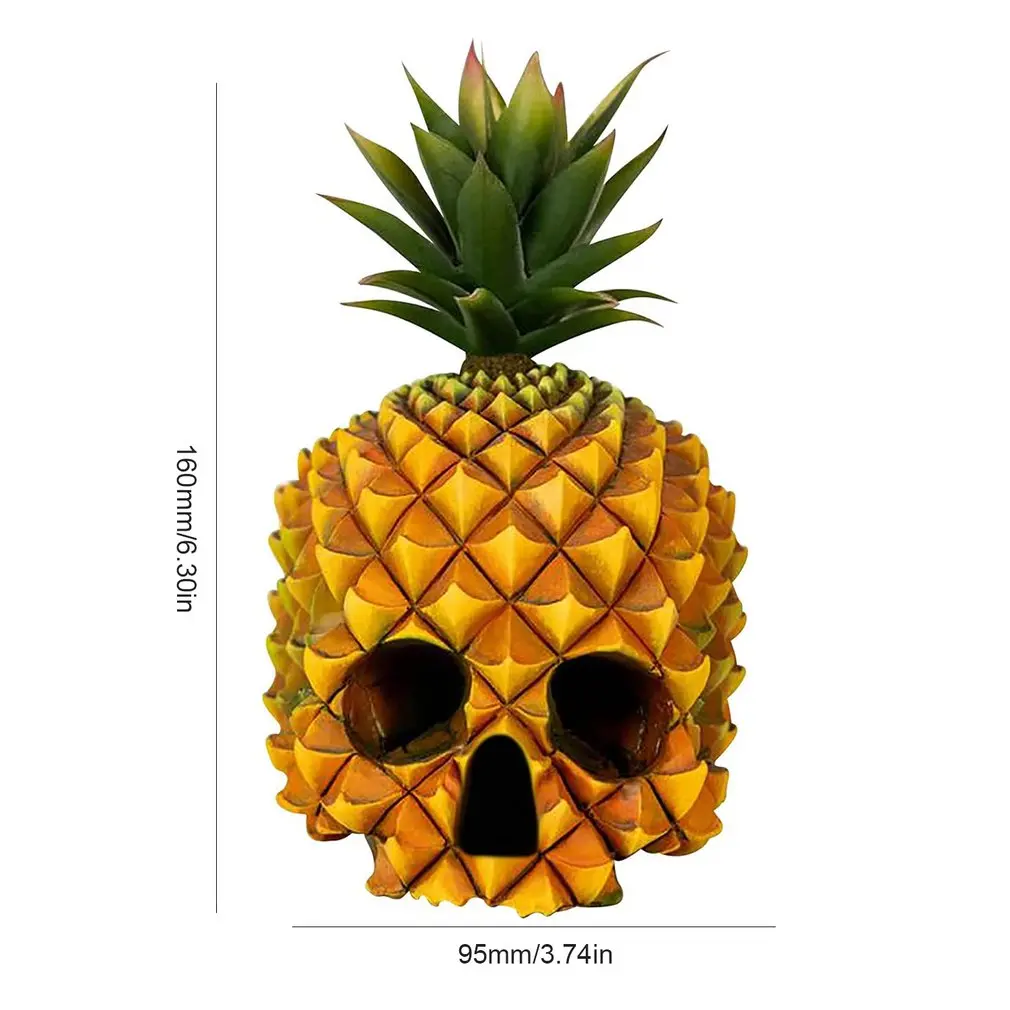 Модель человеческого готического черепа из смолы с ананасом поделка украшение