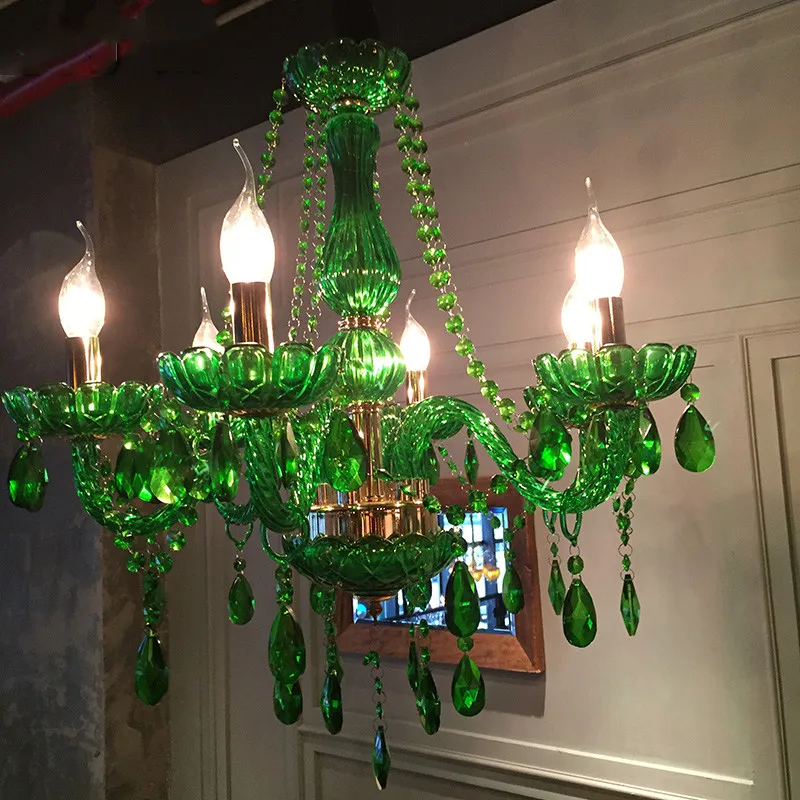 Домашний бар зеленая Люстра для кухни освещение детской комнаты ресторан Led