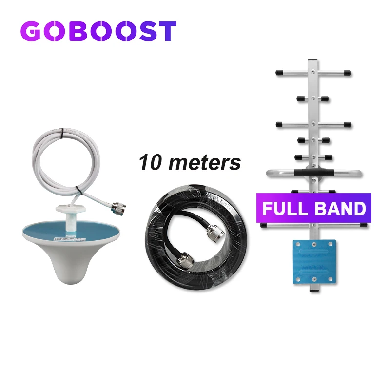 Усилитель сотового сигнала GOBOOST 2g 3g 4g gsm 900 1800 2100 аксессуары комплект антенн 3g4g