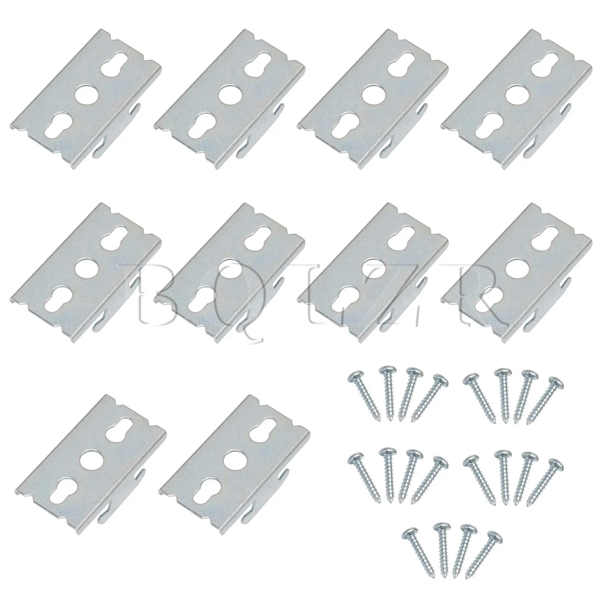 

BQLZR 10 Pcs Double Spreader Curtain Rod Bracket Hanging Hook Part with Screws