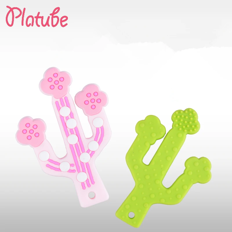 

1pc Baby Teether Silicone Cactus Shape Food Grade Teether Nursing Teething Necklace Accessories Baby Dental Care