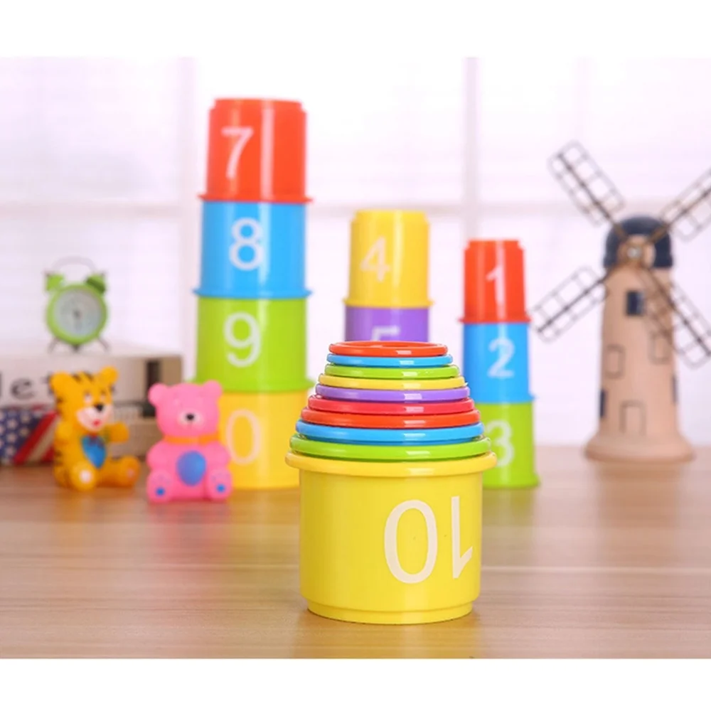

11Pcs Funny Animal Nesting and Stacking Cups with Numbers Baby Early Learning Toys Early Educational Stacker Toys