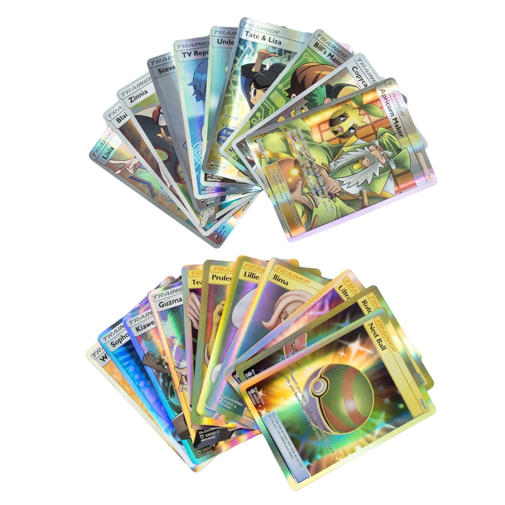 Juego de Pok&eacute;mon entrenador sin repetir, juego de batalla, juego de colecci&oacute;n brillante en ingl&eacute;s, juguetes de tarjetas ENERGY GX VMAX EX, 10 Uds.-2