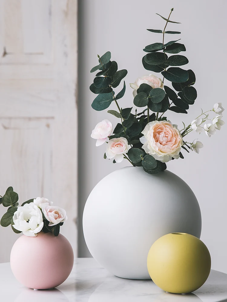 Круглая ваза украшения для дома керамическая аксессуары стола | Дом и сад