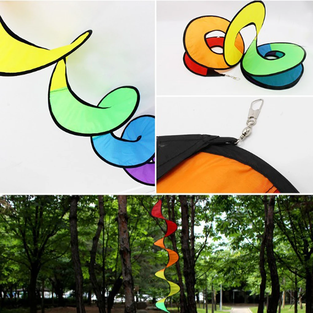

Hot Rainbow Spiral Windmill Tent Colorful Wind Spinner Garden Home Decorations