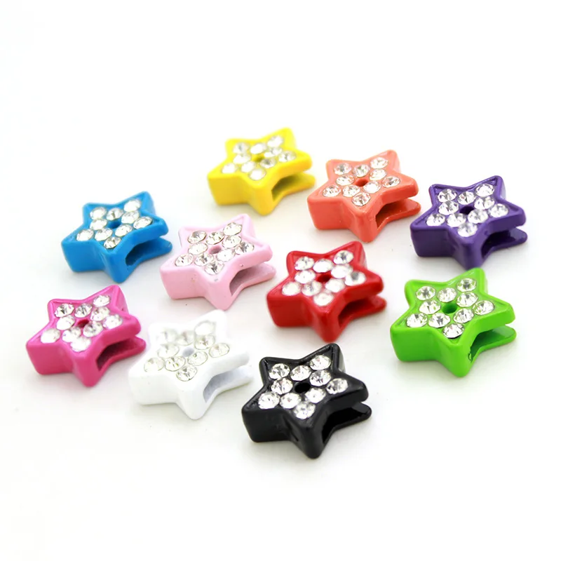 10 шт./лот оптовая продажа 8 мм смешанный стиль красочные слайд амулеты со стразами