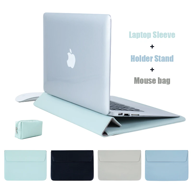 

Portable PU Laptop Sleeve For Macbook Tablet 13 14 15 16 Inch Notebook Carrying Case Cover Mouse Bag Casual Computer Liner Bags