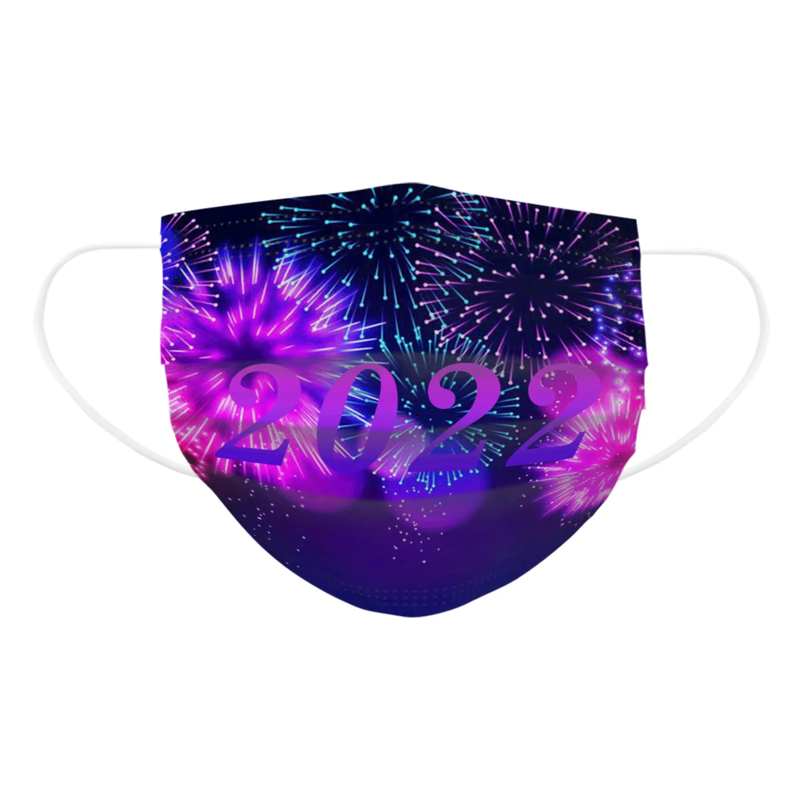 

Маски с новым годом 2022 для взрослых, 10 шт., 3-слойная Пылезащитная одноразовая маска для лица с принтом, подарок, маски для взрослых Pm2.5, бандаж...